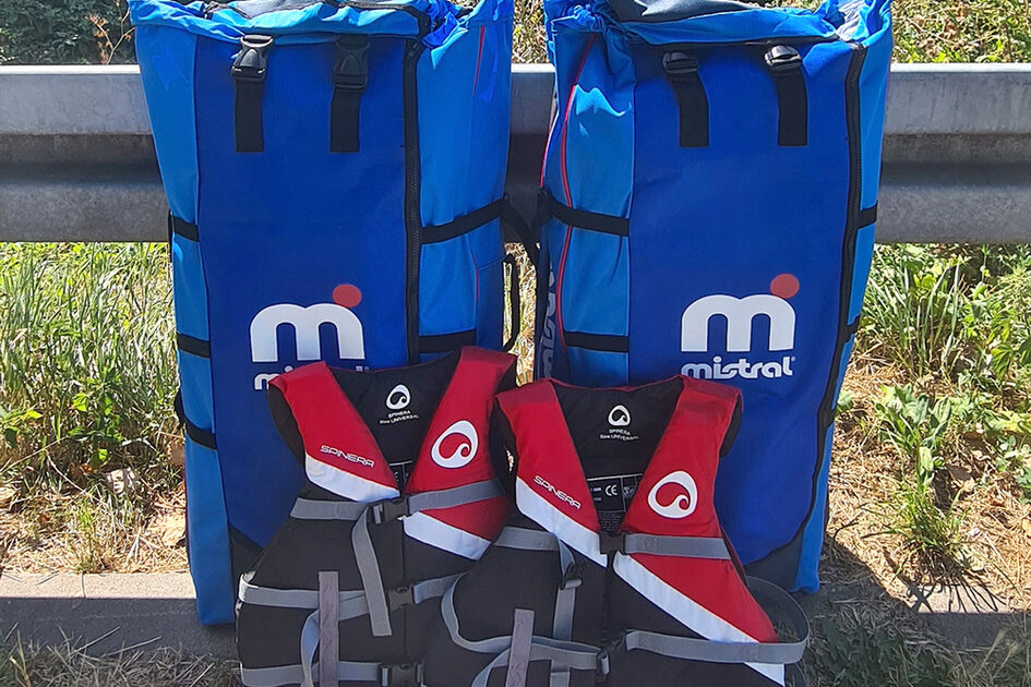 Gefüllte Miet-Rucksäcke von SUP 2Go