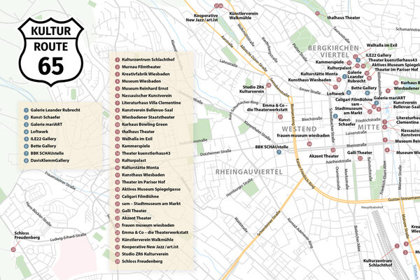 Karte mit Kulturinstitutionen