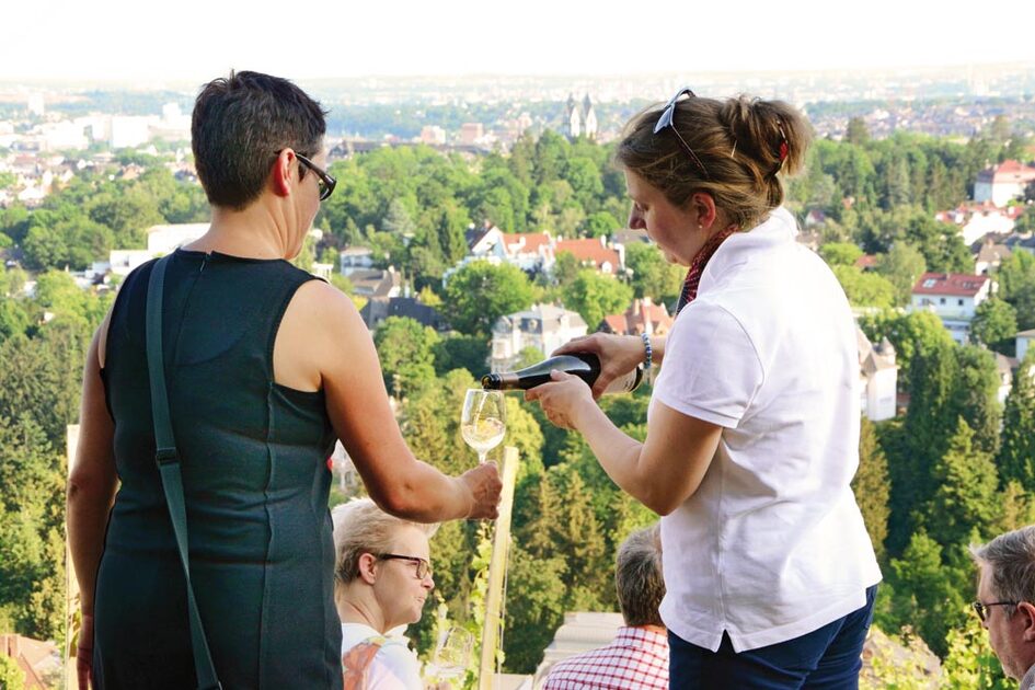 Wandern in den Weinbergen.