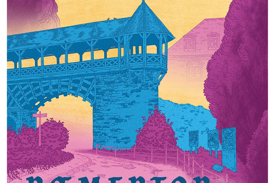 Bunte Posterreihe für Wiesbaden - Römertor und Heidemauer