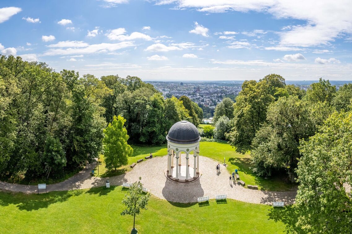 The Neroberg from above, with the viewing temple in focus.