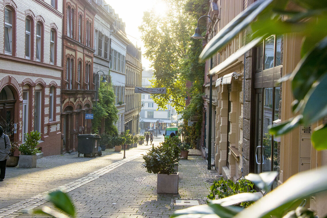 View of illuminated street