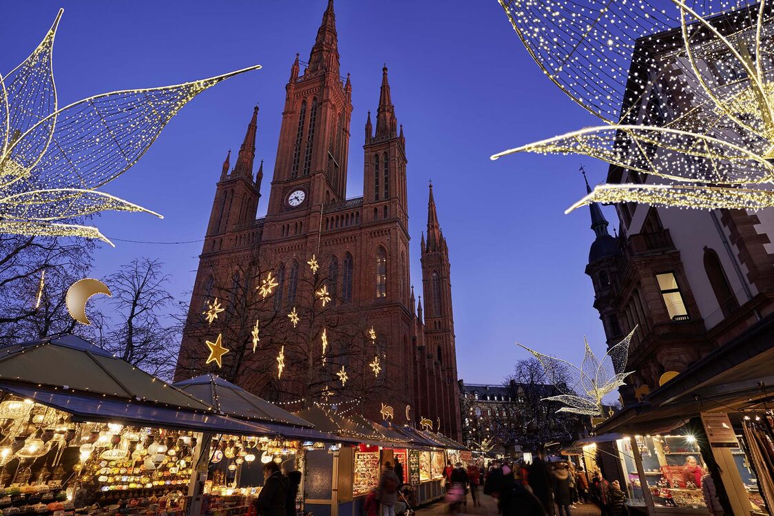Marktkirche mit Beleuchtung