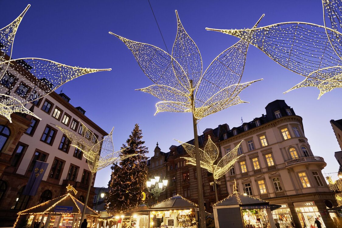 Weihnachtliches Wiesbaden - Sternschnuppenmarkt mit LED-Lilien
