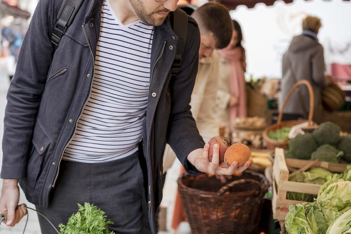 A man at the weekly market