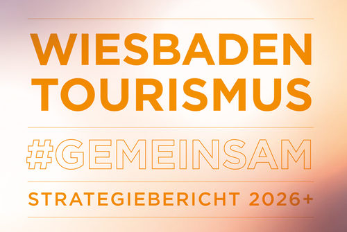 Tourismusstrategie 2026+: Logo Wiesbaden Tourismus #Gemeinsam Strategiebericht 2026+ - Logo in Rottönen.
