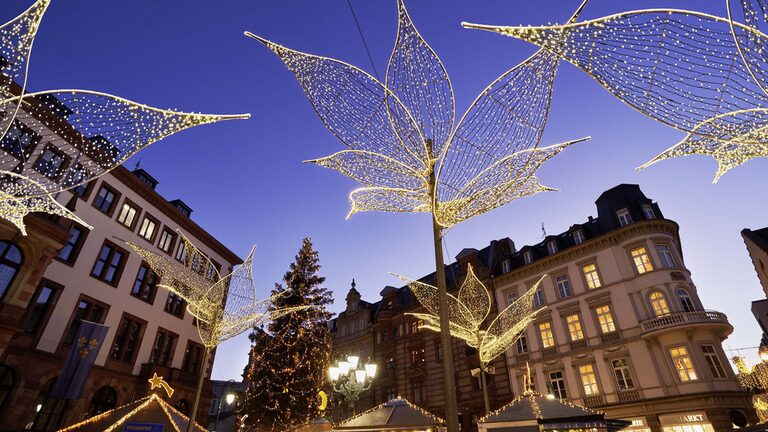 Illuminations on the market square at Christmas